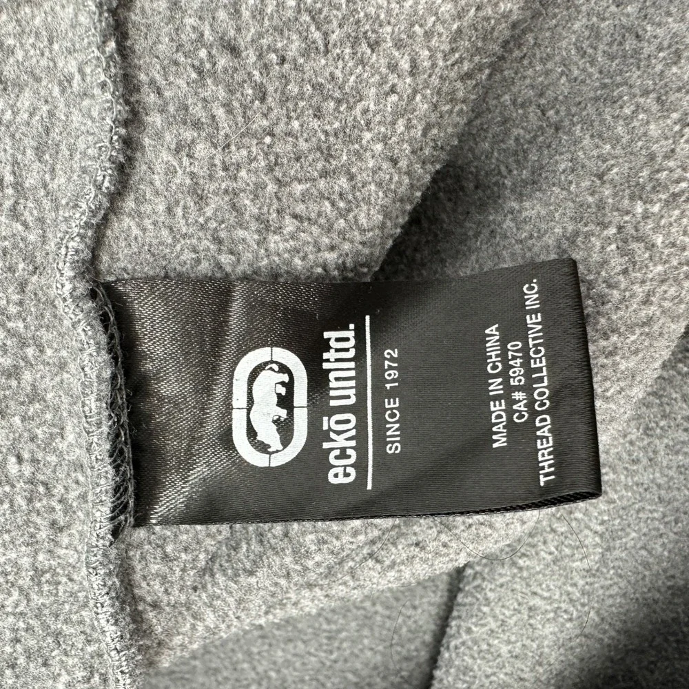 ECKO UNLTD Performance Gray Hoodie Sweatshirt Rhino Embroidered‎ Size 2XL XXL